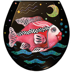 Whimsical Racy Ruby Fish Toilet Seat