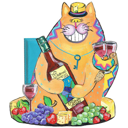 Whimsical Wine Cat Napkin Holder